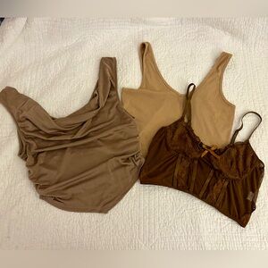 Large Brown going out tank tops (set of 3)
